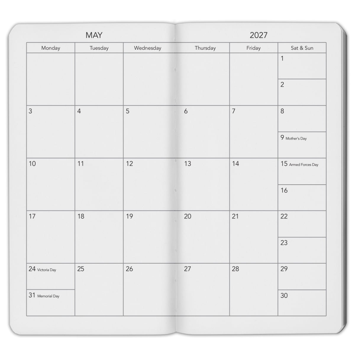 Harbor Pocket Weekly Monthly Planner 2027, Calendar Planner and Notebook, Durable Faux Leather, 192 Pages, Softcover & Book Bound - Cambridge Burnt Orange - 6x3.25"