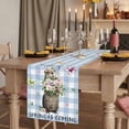 thumbnail image 2 of Table Runners 72 Inches Long Dress Scarves, Blue Plaid Groundhog Farmhouse Kitchen/Dining Table Runner, Coffee Tablerunners, Spring Floral Butterfly Botanical 13x72 Inch, 2 of 9