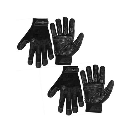 - Black Rhino2 Pairs Pro-Litez Heavy Duty Lightweight Working Gloves Breathable