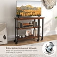 thumbnail image 6 of Barara King Nightstand,Coffee Side Table,360° Rotating Sofa Side Table with Storage Shelves and Wheels-Rustic Brown, 6 of 10
