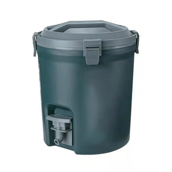 8L Large Capacity Portable Insulation Cooler Bucket for Outdoor Camping, Picnic & Travel - 13H Cold Preservation, 65-70H Ice Retention - Stylish Plastic Storage Container in (Dark Blue/White/Blue