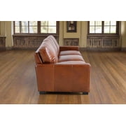 Crafters and Weavers Claudette Top Grain Leather Sofa in Chestnut