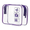 thumbnail image 1 of Bolsa de maquillaje transparente, organizador de maquillaje con cremalleras, bolsa de cosméticos portátil y ligera. Violeta, 1 of 9