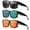 Black/Green/Red, variant on 3pcs Fit Over glasses for Men & Women | Lightweight PC Square Frame | Multi-Color Lenses | Includes Cleaning Cloth | Stylish Vintage Design, Eyewear | Stylish Fit Overs/