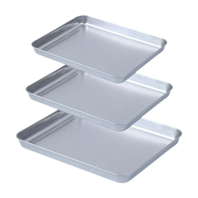Bandeja para hornear de acero inoxidable, práctica, resistente, multiusos, resistente, para asar a la parrilla.