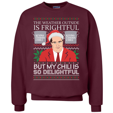 Kevin Famous Chilli So Delightful Xmas Song Office Parody | Mens Ugly Christmas Crewneck Graphic Sweatshirt