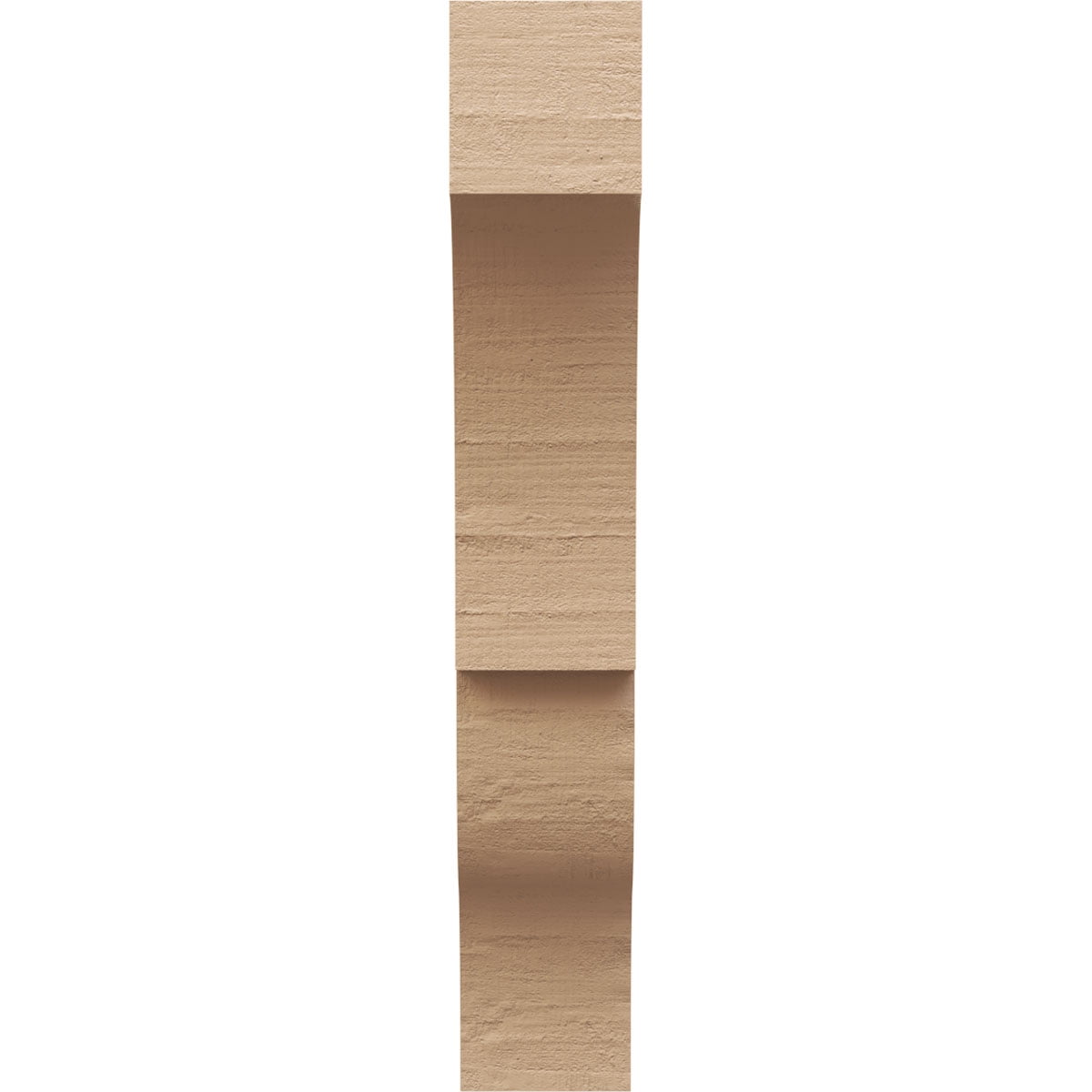 5"W x 10"D x 30"H Thin Asheboro Rough Cedar Woodgrain TimberThane Corbel, Primed Tan