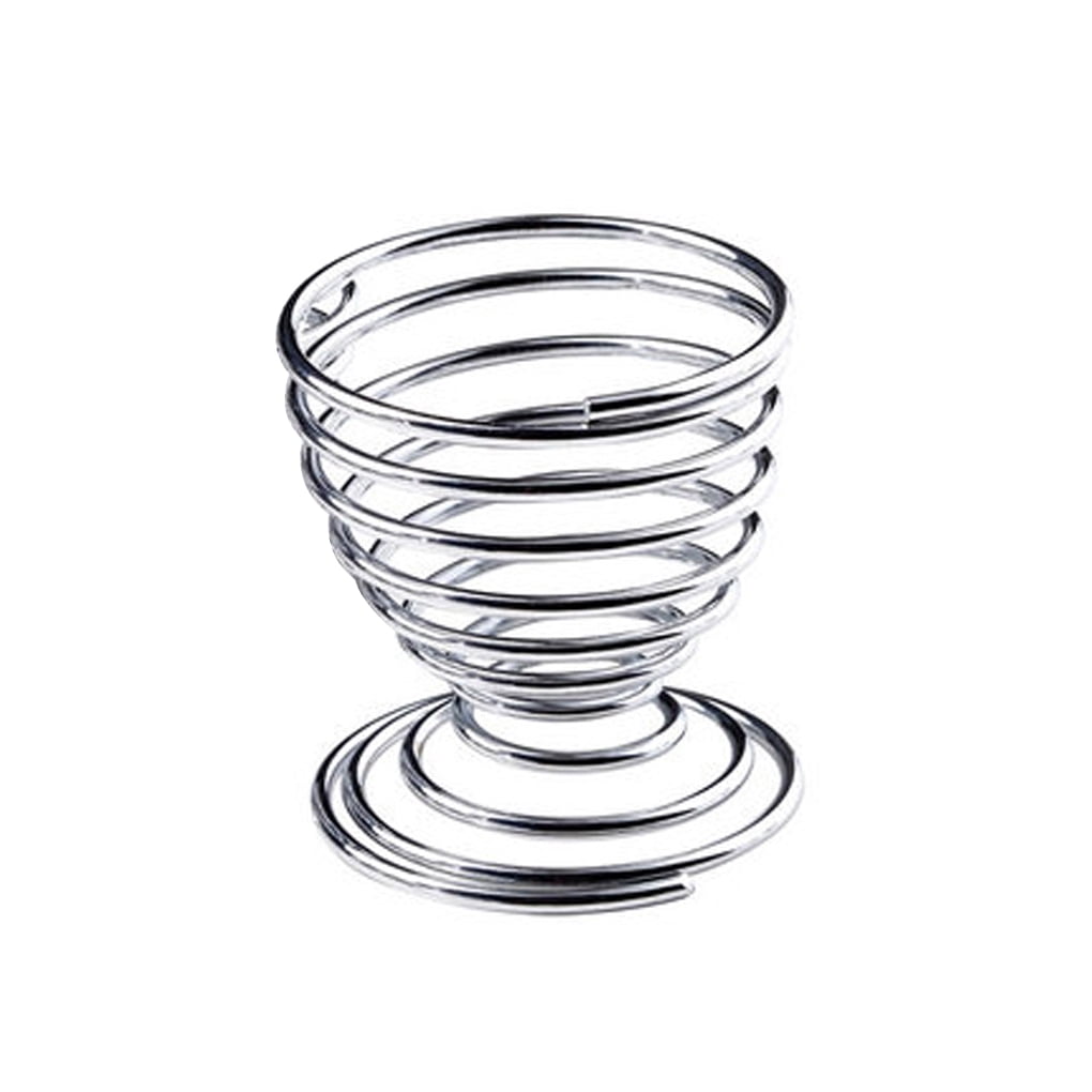 5Pcs Metal Egg Cup Spiral Kitchen Breakfast Hard Boiled Spring Holder