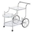 thumbnail image 1 of Coaster Home Furnishings CO- Wheeled Serving Cart with Finials, Chrome and Clear, 1 of 8