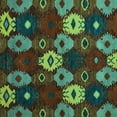 thumbnail image 1 of Ahgly Company Machine Washable Indoor Square Abstract Turquoise Blue Modern Area Rugs, 4' Square, 1 of 4