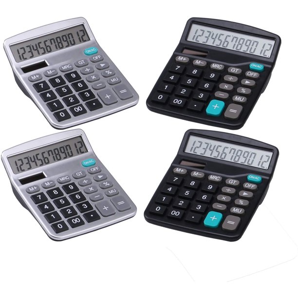 Calculadoras LICHAMP, grandes botones, pantalla amplia, energía solar, batería AA, 12 dígitos, 4 unidades