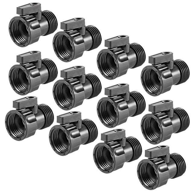 Paquete de 12 Válvulas Manguera Jardín 3/4 Pulgadas - Válvula Agua Estándar Acoplamiento Conector Rosca Bola