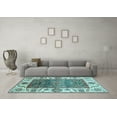 thumbnail image 3 of Ahgly Company Indoor Rectangle Oriental Light Blue Traditional Area Rugs, 7' x 9', 3 of 4
