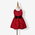 thumbnail image 2 of Conjuntos de blusas con bloques de colores y vestidos con estampado de rosas a juego para toda la familia en Navidad, 2 of 5