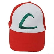 Ash Ketchum Baseball Snapback Cap Trainer Hat for Adult Embroidered (Red)