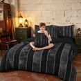 thumbnail image 3 of Manfei Grunge Black US Flag Twin Bedding, Star Stripe Bedding Comforter Set, Black Gray White, Black Reversible 7-Piece, 3 of 6