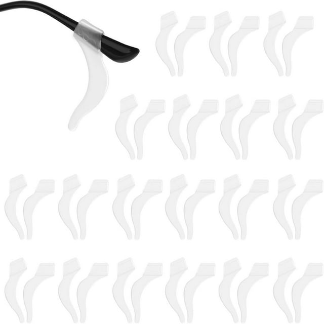 HLONK 10 Pairs Eyeglass Ear Grip Silicone Eyeglass Ear Hooks Non Slip Glasses Ear Grips Holder Stoppers Tips Sleeve Retainer Temple Retainer Lightweight Eye Glass Pad Fit Sunglasses Readi