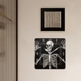 thumbnail image 3 of 12 Inch Wall Clock Battery Operated Square Clock Decorative for Office, Kitchen, Outdoor, Living Room，Funny Skull Dahlia Day of The Dead Design, 3 of 4