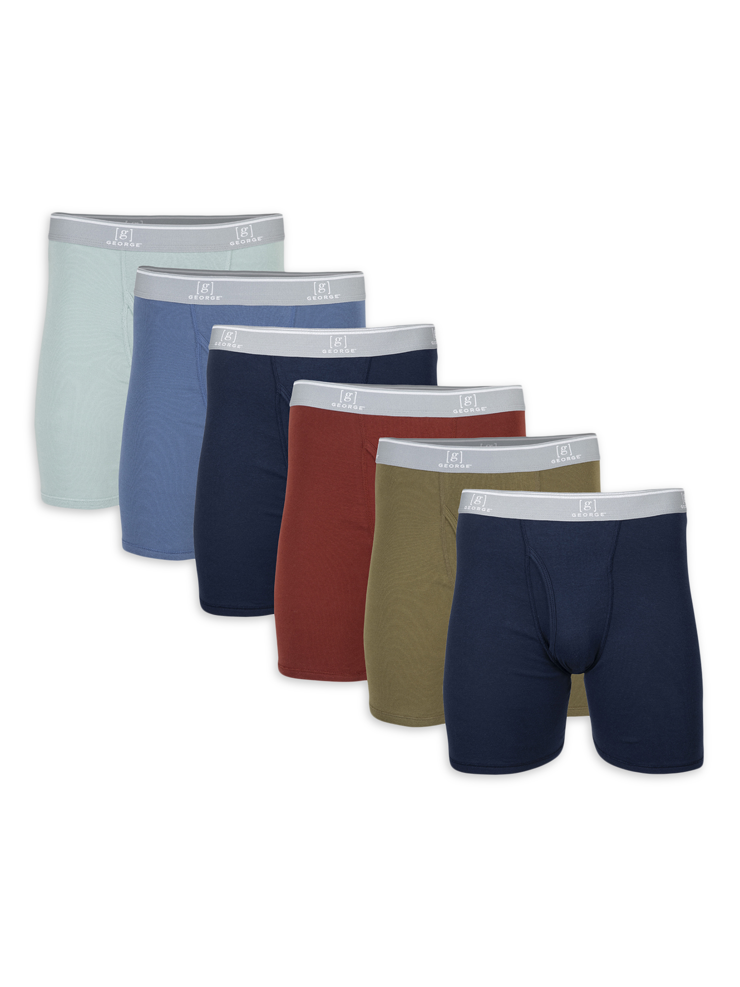 George Men's Regular Leg Boxer Briefs, 6-Pack photo 1