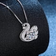 thumbnail image 4 of Leander 925 sterling silver swan necklace with a lab-grown diamond and a versatile clavicle necklace. This high-end, minimalist, and stylish clavicle necklace is the perfect gift., 4 of 6