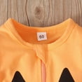 thumbnail image 4 of Coerni Halloween Toddler Baby Boys Girls Pumpkin Footed Jumpsuit Long Sleeve Zipper Bodysuit 3 6 12 18 Months Fall Winter Clothes, 4 of 8