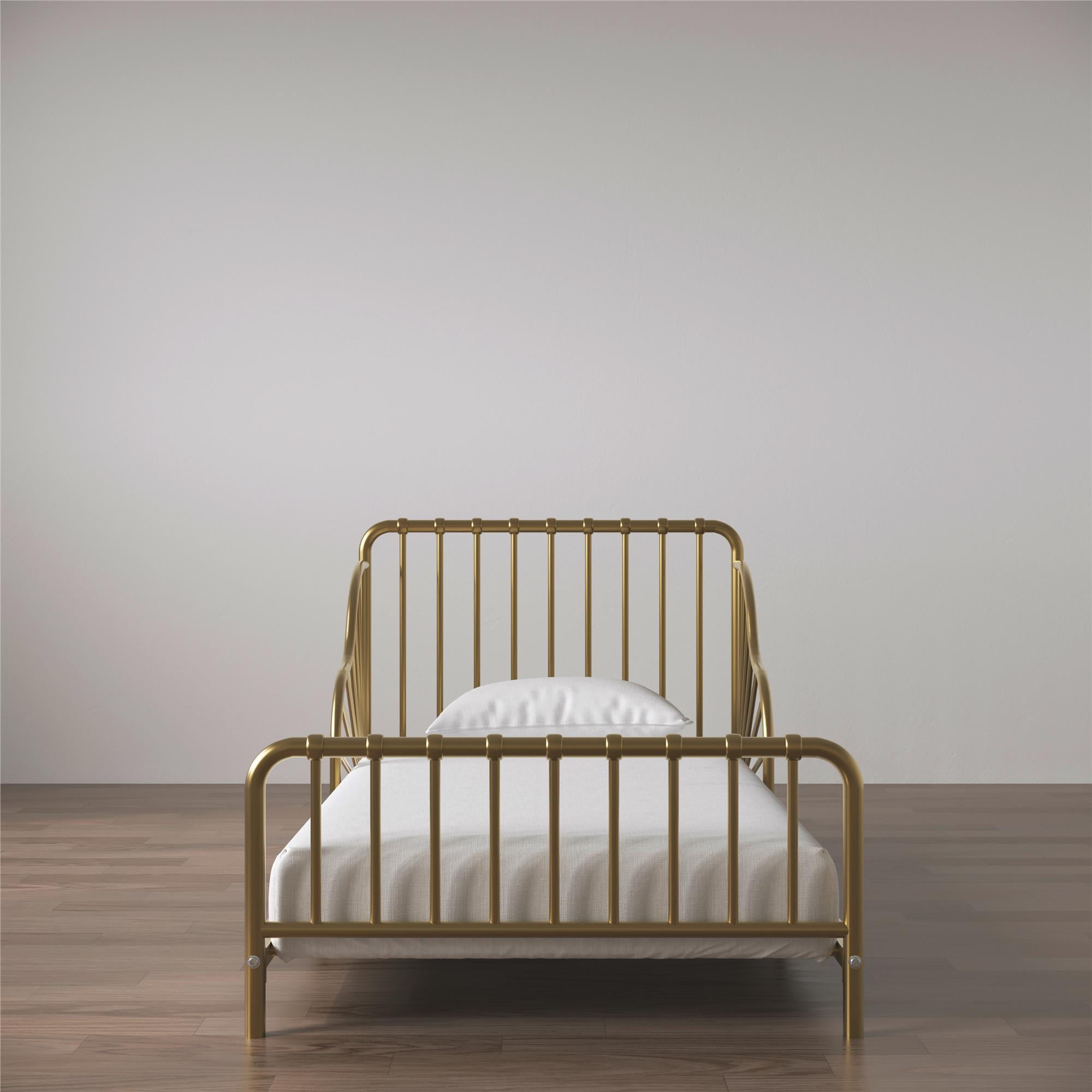 Little Seeds Quinn Whimsical Metal Toddler Bed, Gold
