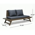 thumbnail image 2 of GDF Studio Bowie Outdoor Acacia Wood Loveseat and Coffee Table Set with Cushions, Gray and Dark Gray, 2 of 10