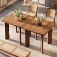 thumbnail image 3 of Fnova 31.5" Solid Wood Square Dining Table for 4, Farmhouse Small Kitchen Dinner Table with Sturdy Legs for Living Room, Restaurant, Apartment, Brown, 3 of 8