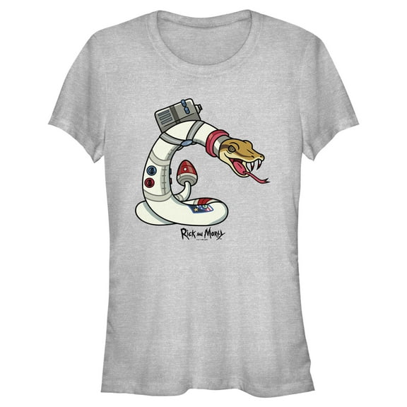 Junior's Rick And Morty Beware Of The Space Snake  Graphic Tee Athletic Heather Small