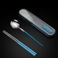 thumbnail image 2 of Travel Utensils Set Stainless Steel Spoon/Chopsticks/Fork with Holder Case Housewarming Gift, 2 of 4