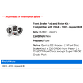 thumbnail image 2 of Front Brake Pad and Rotor Kit - Compatible with 2004 - 2005 Jaguar XJ8, 2 of 2