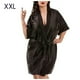thumbnail image 1 of Albornoz para mujer, bata sedosa sexy, camisón, camisón, ropa de dormir, negro, XXL Methold AP001190-05B, 1 of 6