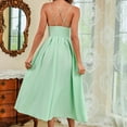 thumbnail image 2 of CHUANK Robe Maxi pour Femmes Économies Liquidation Aubaines Femmes Sans Manches Dos Nu Uni Robe à Col en V Grande Taille Été Décontractée Longues Robes Robes d'Invitée de Mariage Robe de Plage Fête Beige P, 2 of 5