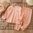 thumbnail image 2 of CAUYDY Kids Boy Sleepers Clothing for Child 5-7T 8-10Y Long Sleeve Shirt Elastic Pants 2 Piece Cute Set Boys Pjs Fall Winter Sizes 5-6 Years,Pink, 2 of 5