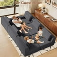 thumbnail image 4 of 118" Sleeper Sofa Bed, Modular sectional sofa Chaise for Guest Room, Living Room, Grey, 4 of 6