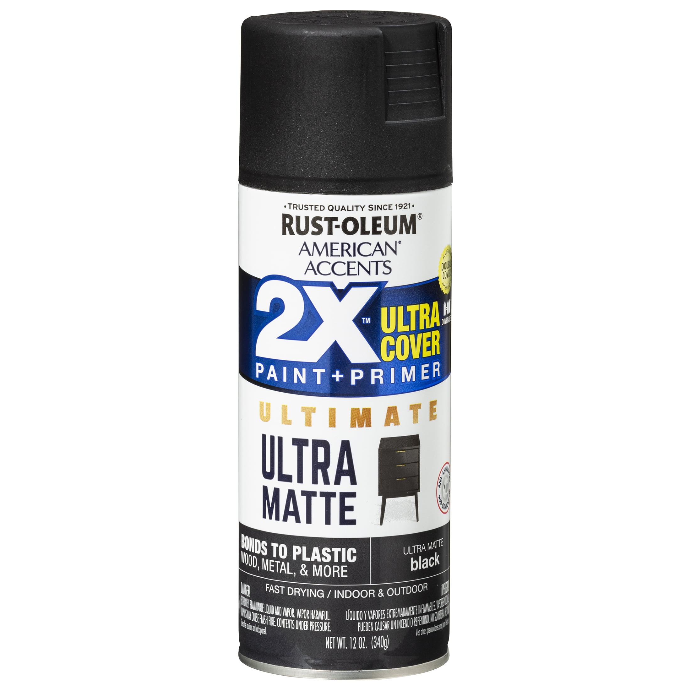 White, Rust-Oleum American Accents 2X Ultra Cover Ultra Matte Spray Paint,  12 oz