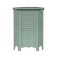 thumbnail image 4 of Teamson Home Glancy Freestanding Corner Floor Cabinet with Faux Louvered Door, Sage Green, 4 of 6