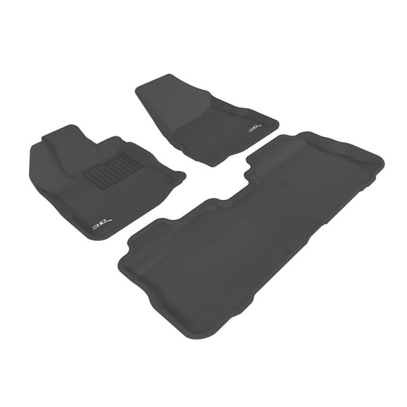 3D MAXpider L1CH01401509 Complete Set Custom Fit All-Weather Floor Mat for Select Chevrolet Equinox/GMC Terrain Models - Kagu Rubber (Black)