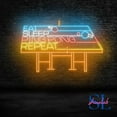 thumbnail image 3 of Shinelab Eat Sleep Ping Pong Repeat Neon Sign, Ping Pong Led Sign, Table Tennis Club Wall Art Home Decor 273, 3 of 5
