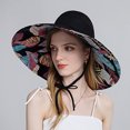 thumbnail image 5 of Women Ponytail Sun Hat Reversible Fishing Hat Foldable Bowknot Summer Visor Hat UPF 50+ Beach Cap Wide Brim Bucket Hat, 5 of 8
