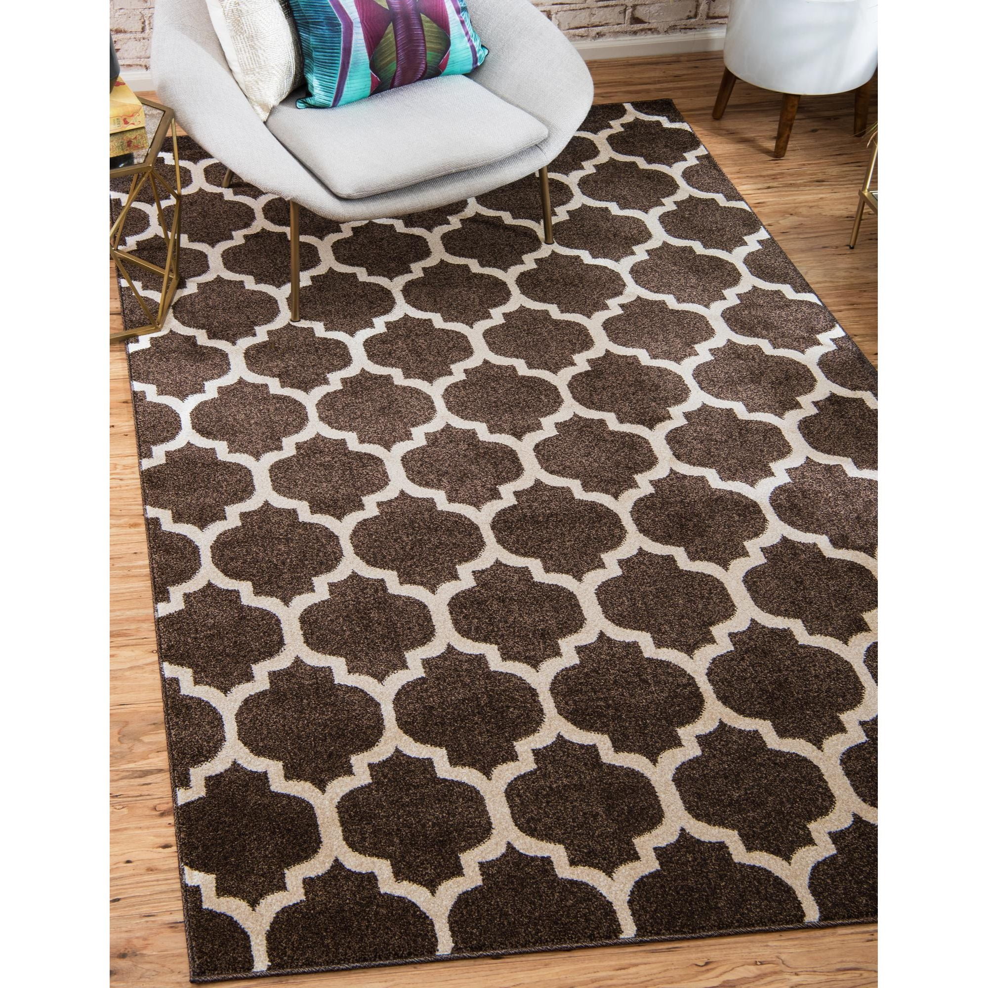 Unique Loom Philadelphia Trellis Rug Chocolate Brown/Beige 9' x 12' 2