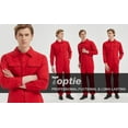 thumbnail image 7 of Toptie Workwear Mechanic Coverall 8.5 oz Polyester Cotton Blend Size Regular-Red-L Regular, 7 of 7