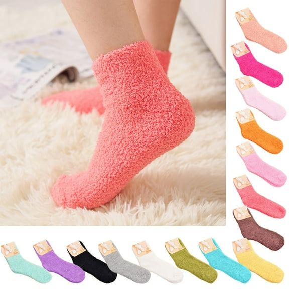 Women's Fuzzy Slipper Socks Cozy Plush Home Sleeping Warm Winter Footwear