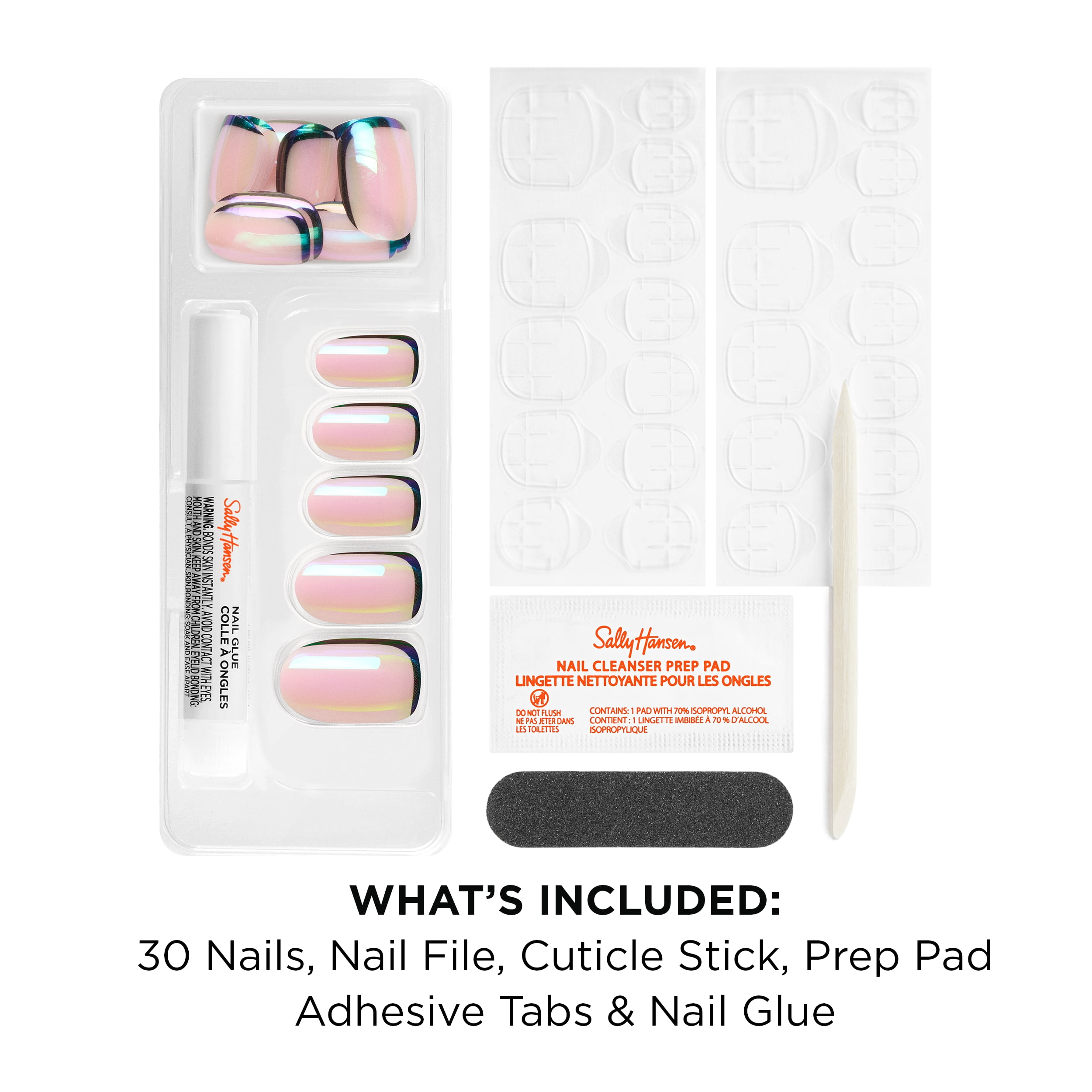 Sally Hansen Salon Effects Perfect Press-On Nails, Swoop There It Is, Non-Damaging, Easy to Apply
