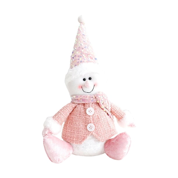 Muñeco de peluche navideño, adorno creativo, figura de peluche, muñeco de Navidad relleno para muñeco de nieve sentado