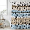 thumbnail image 6 of Blue Dog Paw Print Shower Curtain Set - Extra Long 72" x 96" Washable Bathtub Curtain with 12 Hooks, Vintage Farmhouse Rustic Wooden Grain Waterproof Fabric Stall Shower Curtains for Bathroom Décor, 6 of 6