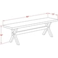 thumbnail image 4 of X-Style Modern Dining Bench with Wooden Seat, 60" x 15" x 18", Multi-Color, 4 of 6
