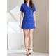 thumbnail image 5 of INSPIRE CHIC Vestido Blazer Mini de Manga Corta Doble Botón con Solapa para Mujer S Azul, 5 of 6