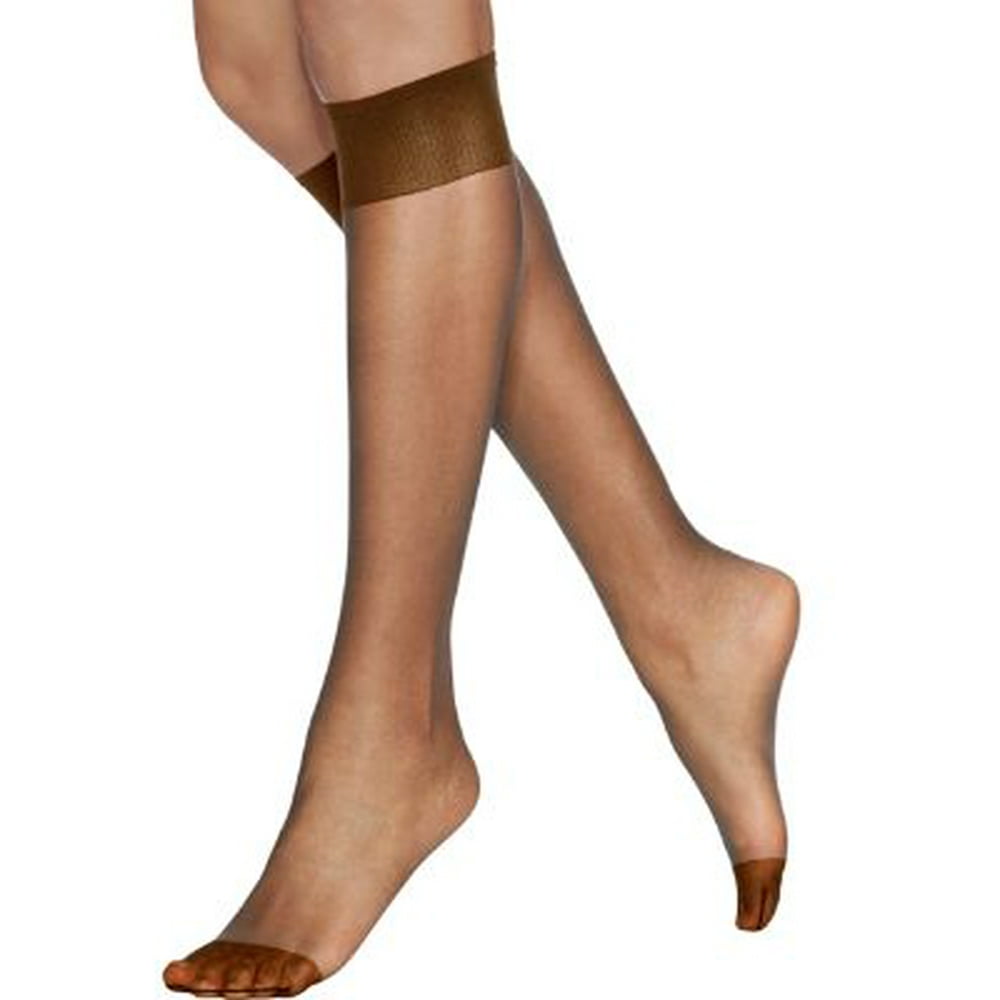 Hanes Hanes Womens Silk Reflections Reinforced Toe Knee Highs 2Pack