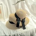 thumbnail image 5 of Sombrero de Paja, Sombreros de Playa de Verano para Mujer Sombrero de Sol de ala Ancha Sombrero de Paja de ala Ancha Plegable Protección Anti-UV, 5 of 5